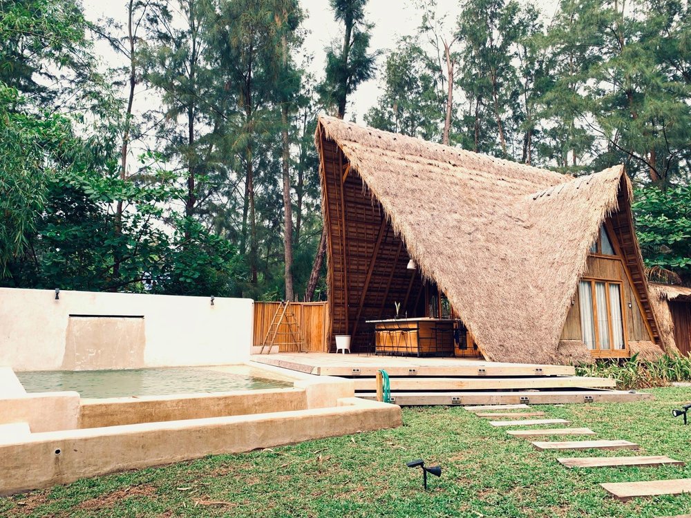 Modern Nipa Hut beside pool