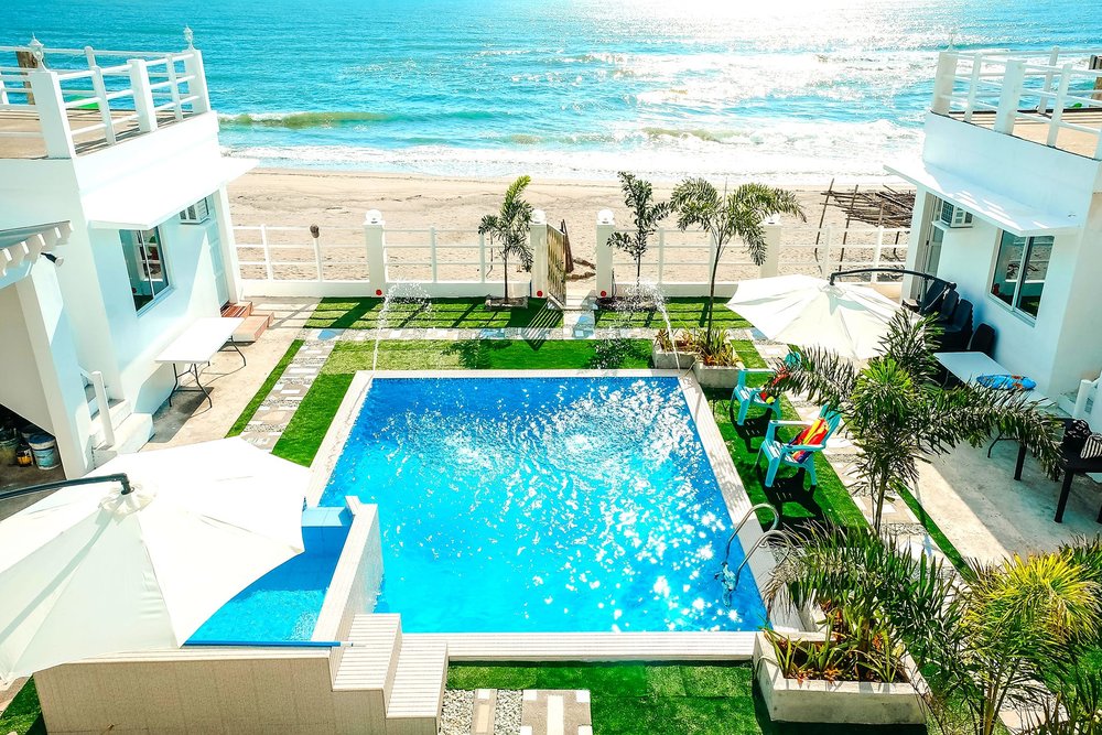 Aerial view of a aesthetic villa