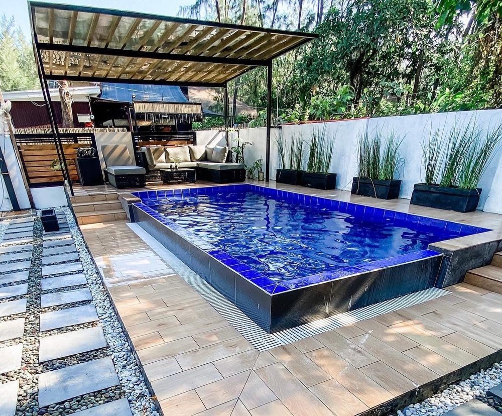 Pool area in a villa