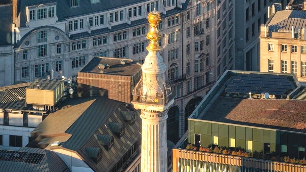 The Monument commemorates the Great Fire of London in 1666. Credits: @visitthemonument on Instagram