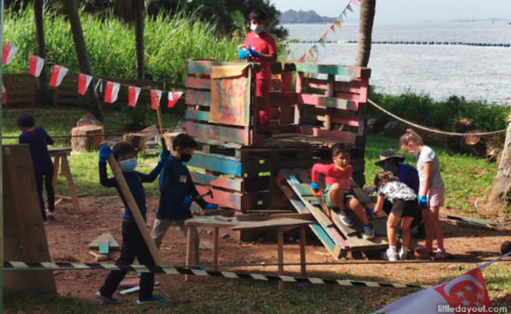 kids playing at forest play