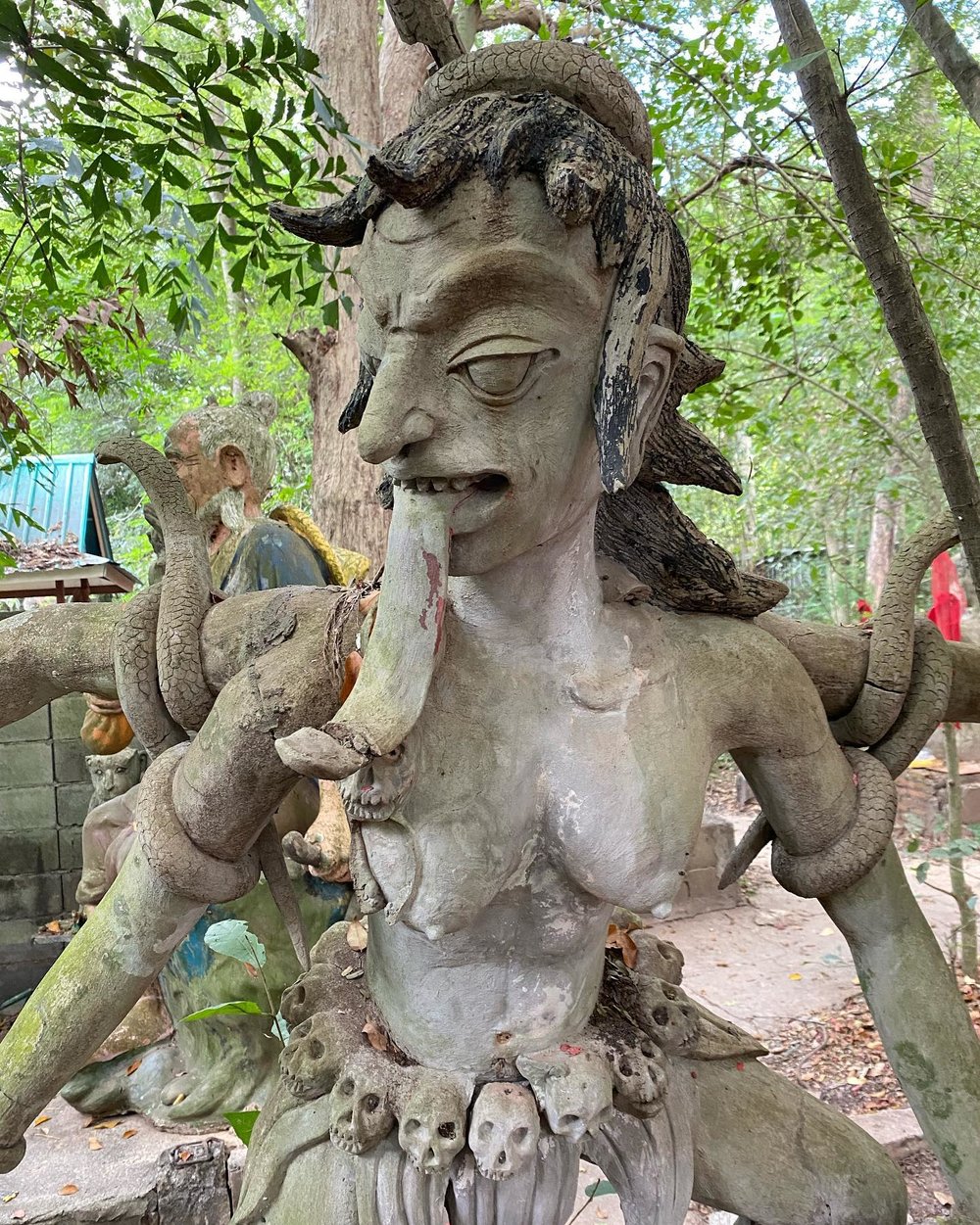 Scary statue of a man