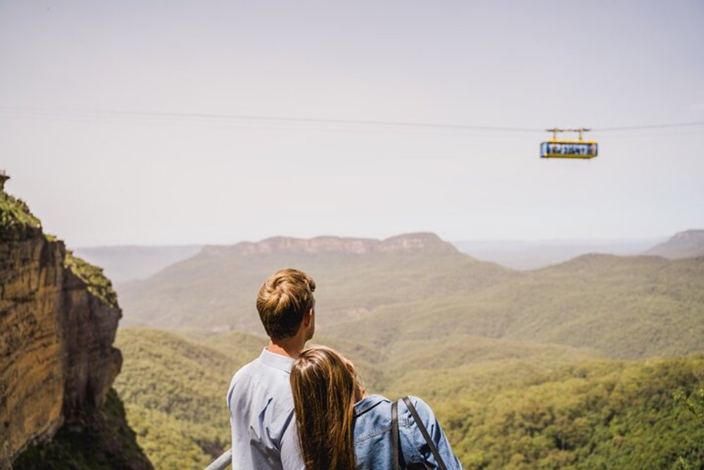Man and woman posing for a photo on Blue Mountains