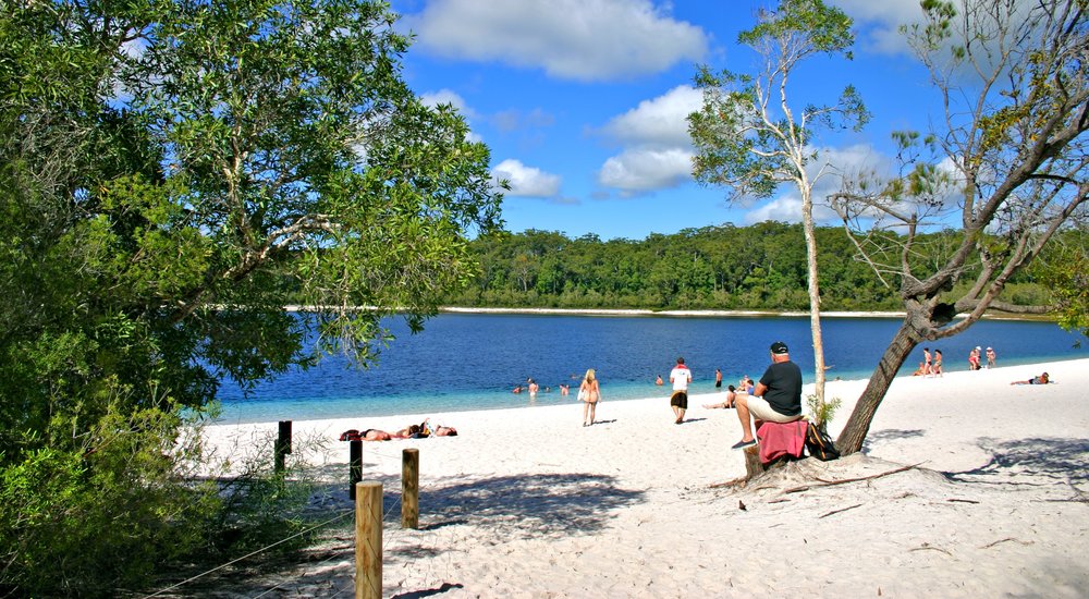 People relaxing on Fraser Island