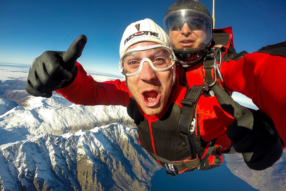 Feel on top of the world when you skydive