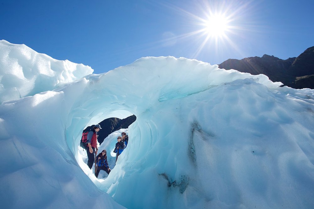 Be welcomed by this scenery when you heli hike on Fox Glacier!
