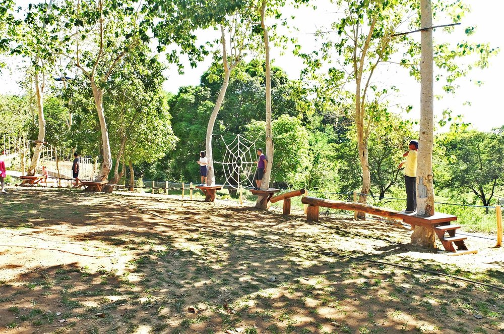 Obstacles activities inside camp site