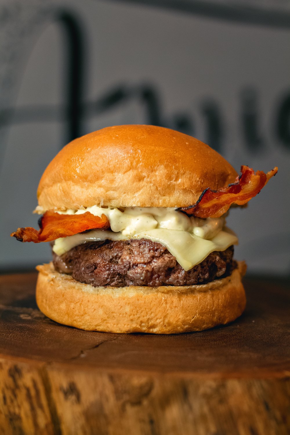 Korean bacon cheese burger 