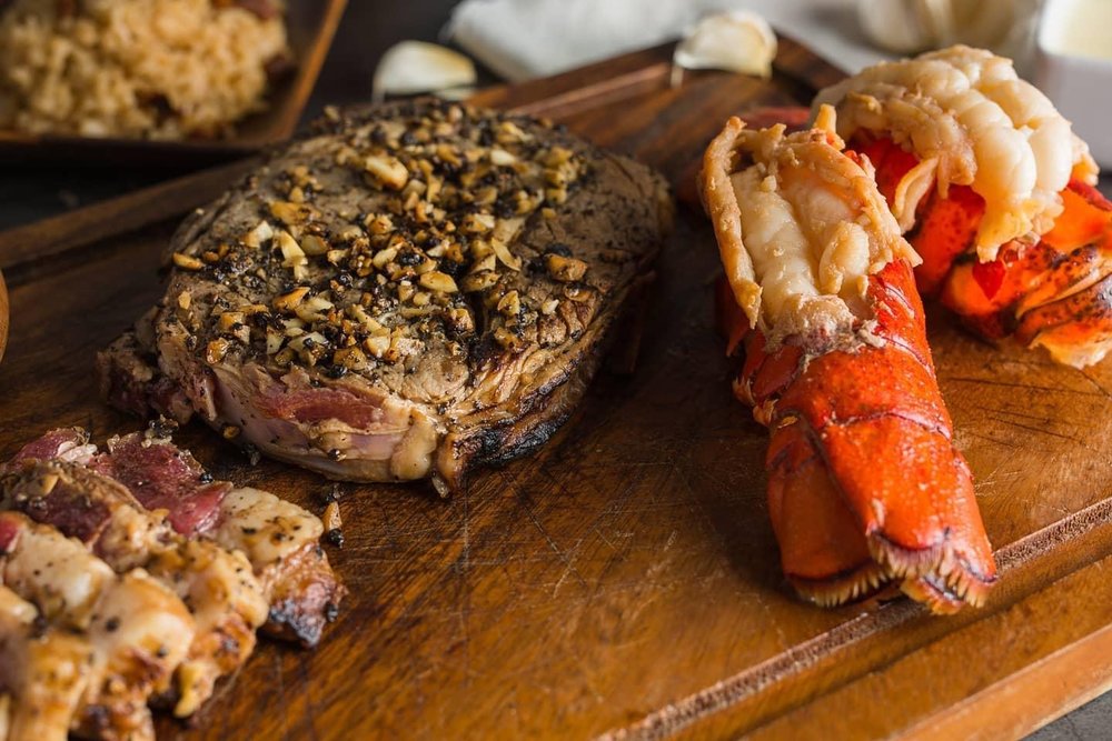 Steak with lobster
