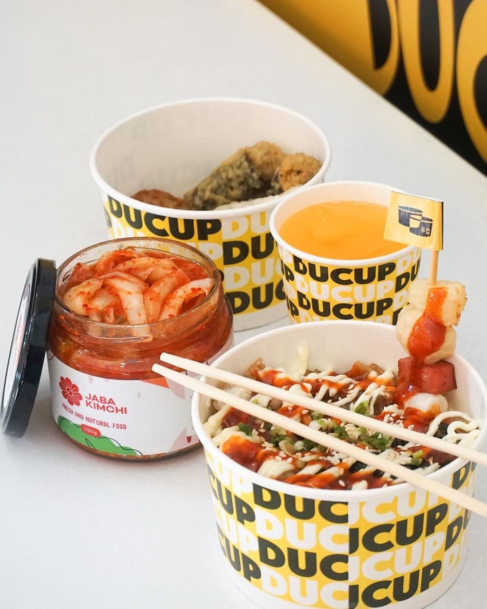 Spicy korean side dishes with kimchi