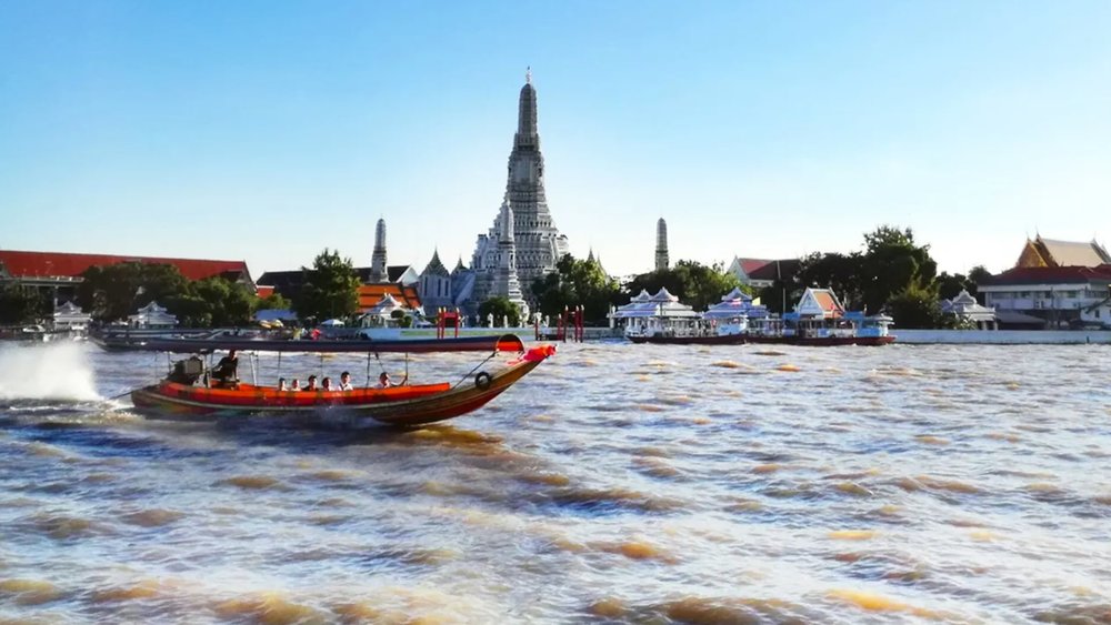 A fun way to sightsee around Bangkok is with a cruise on the Chao Phraya River.