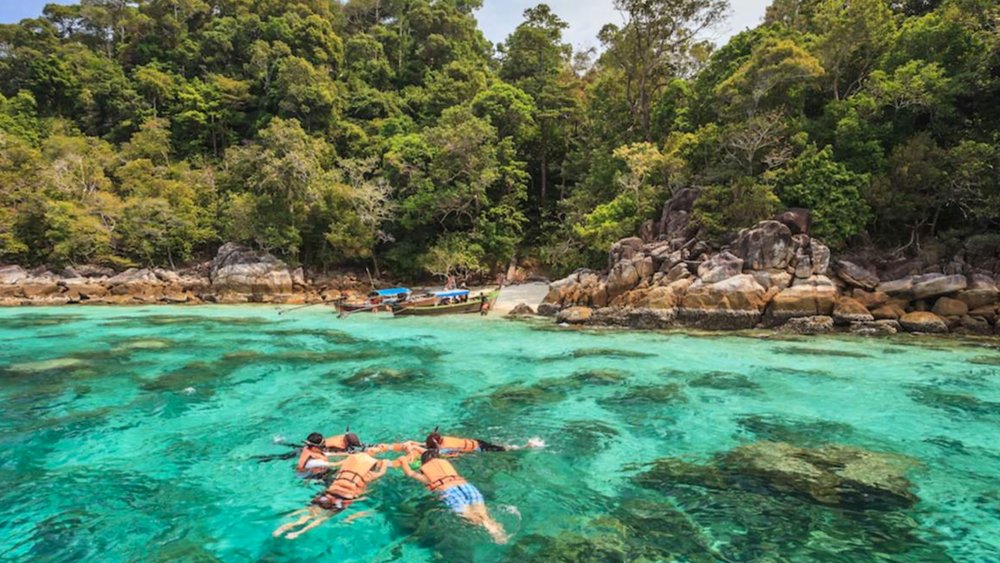 Reward yourself with a relaxing snorkel after the trek.