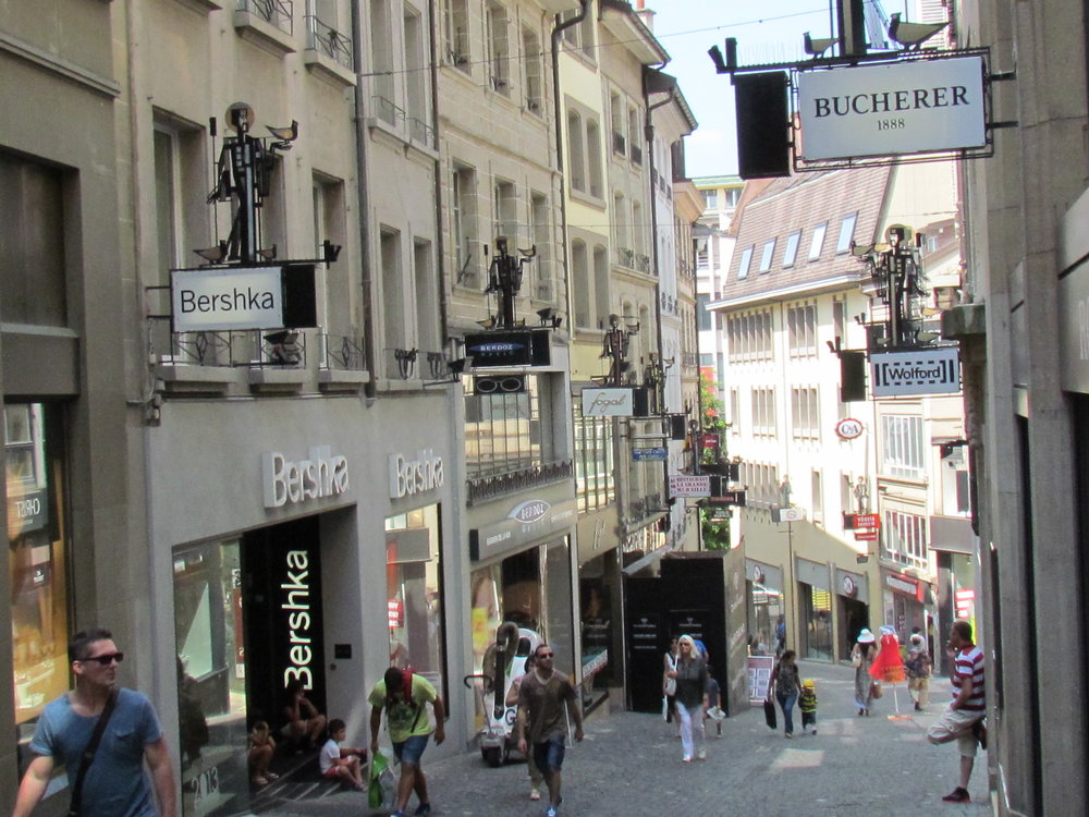 Shopping street in Lausanne