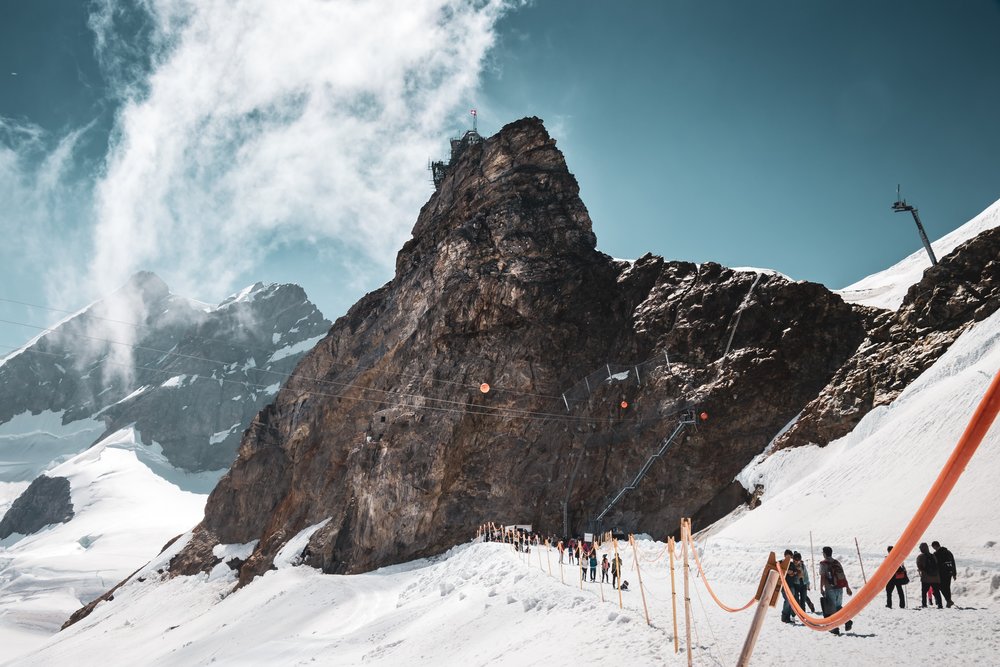 a Swiss mountain in Switzerland during winter