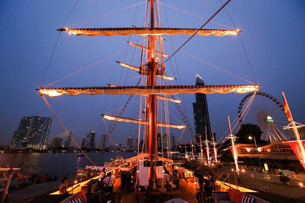 Cruise ship at night