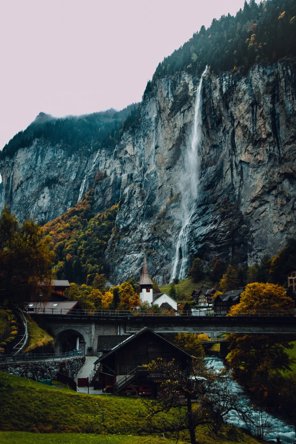 Staubbach Falls Lauterbrunnen best place to visit in Switzerland