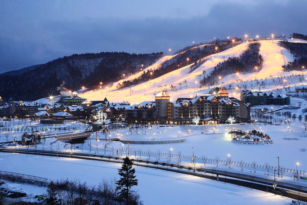 Snowy view of PyeongChang county