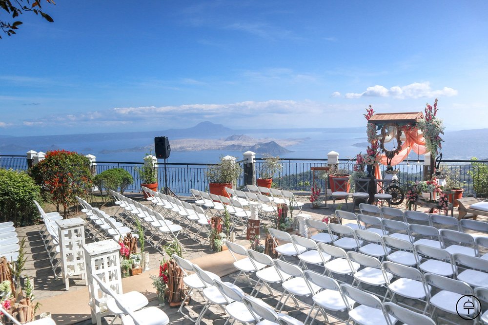 Wedding venue with the view of Taal