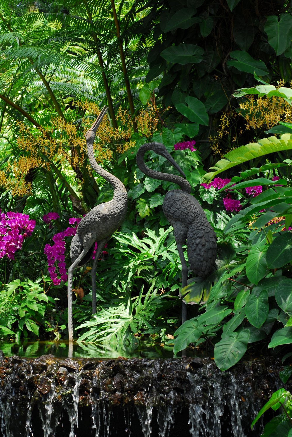 Bird statue in the garden