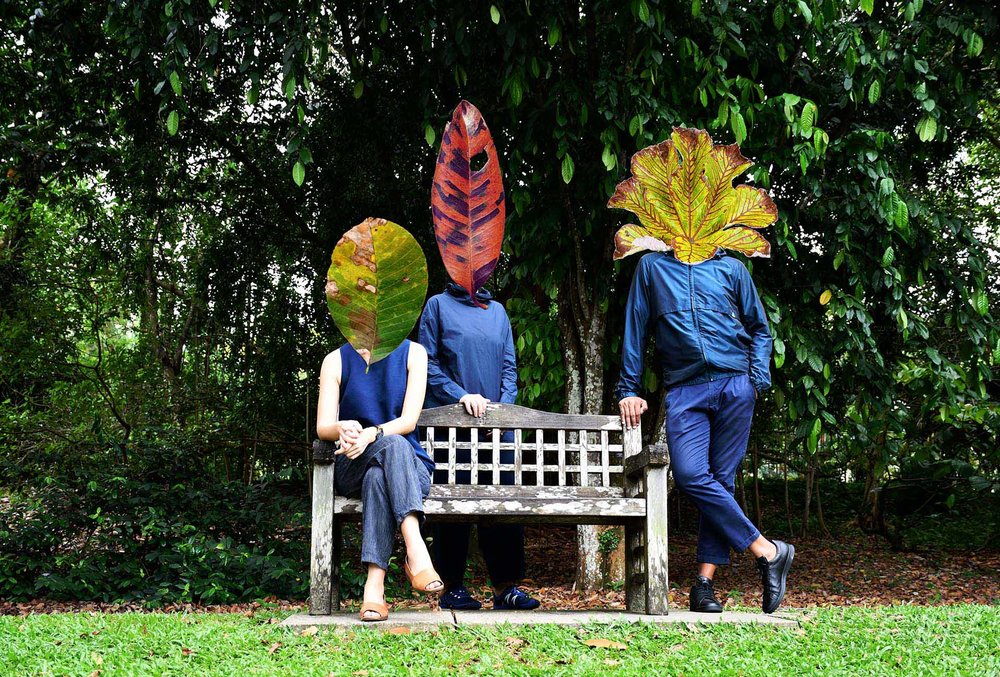 People with leaves in their head