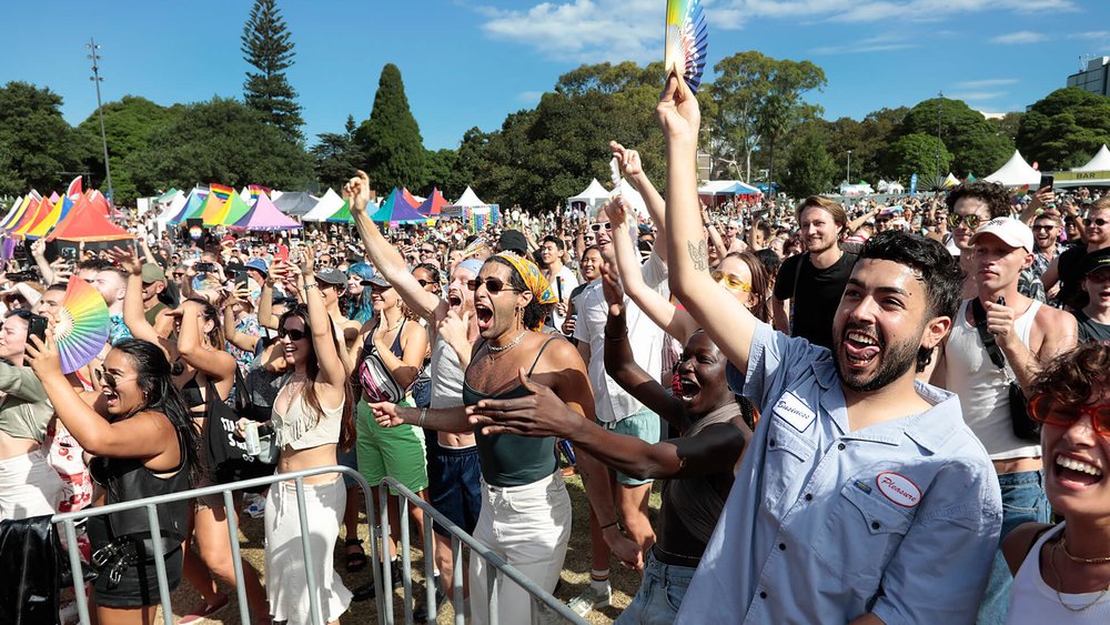 All smiles and hands up for the most fun music fest! Credits to Sydney WorldPride