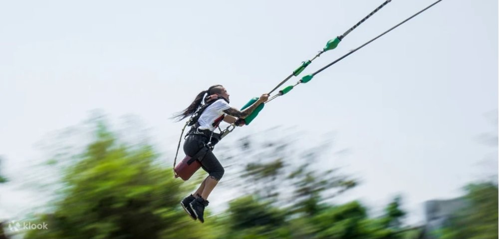 Girl smiling in the air