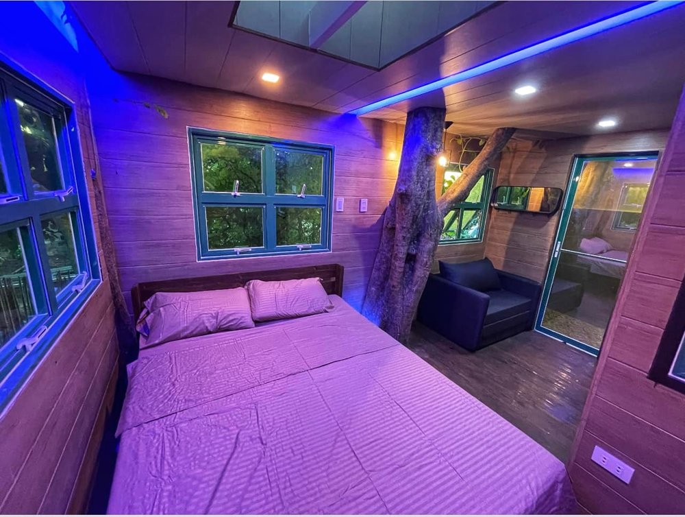 Room with neon lights