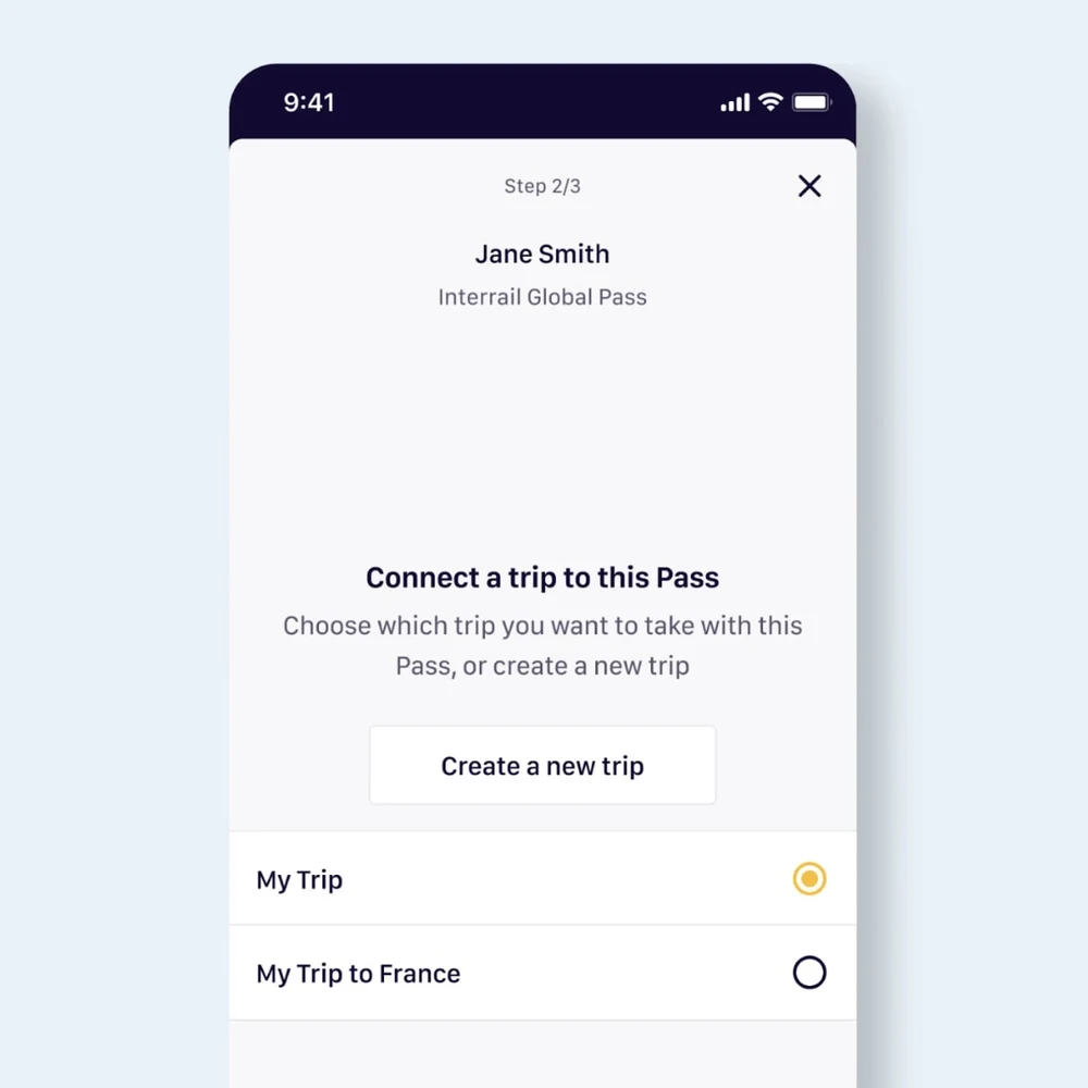 Step two of activating a mobile pass