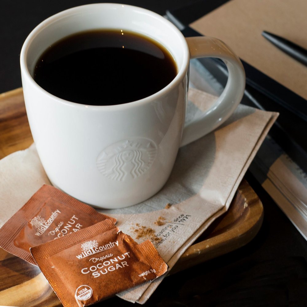 Black coffee with brown sugar