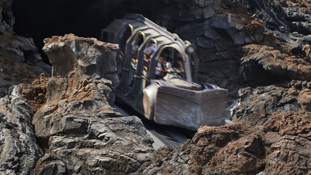 Explore the depths of Mount Prometheus on the ride Journey to the Center of the Earth!