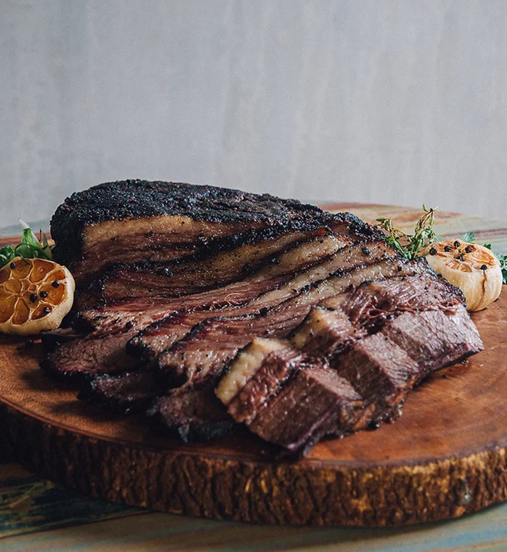 Steak with burnt top surface