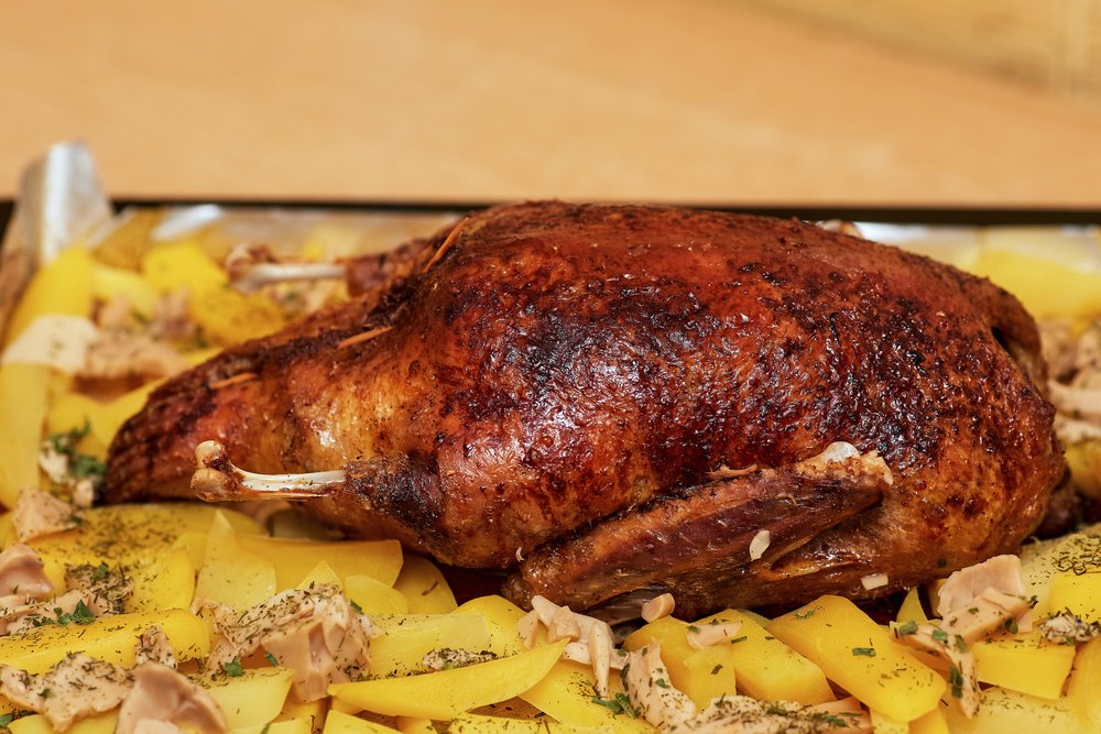 Roasted chicken with potatoes