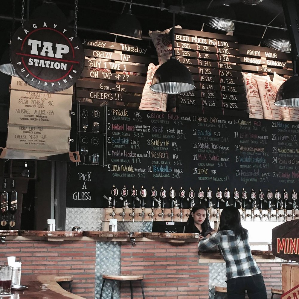 Bar station with drinks menu