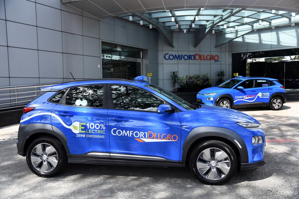 ComfortDelGro Taxi in a park