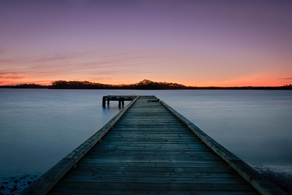 Wooden dock by the seashore 