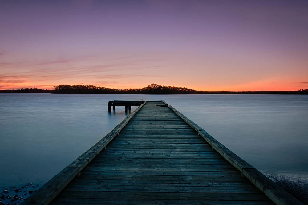 Wooden dock by the seashore