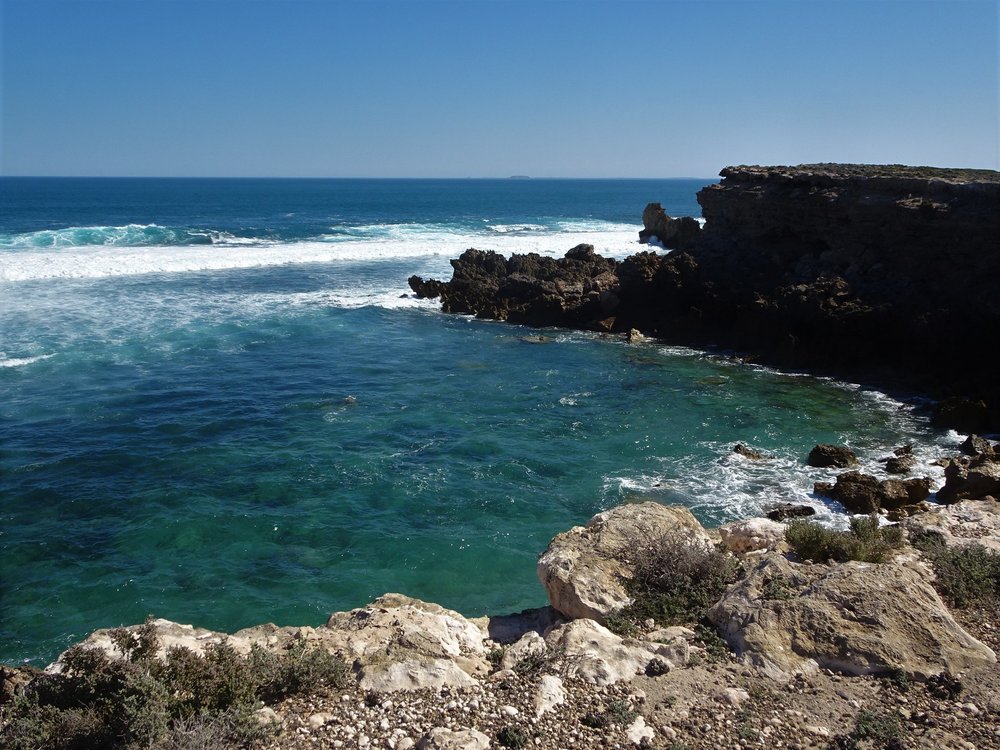 Rock formations and the beach