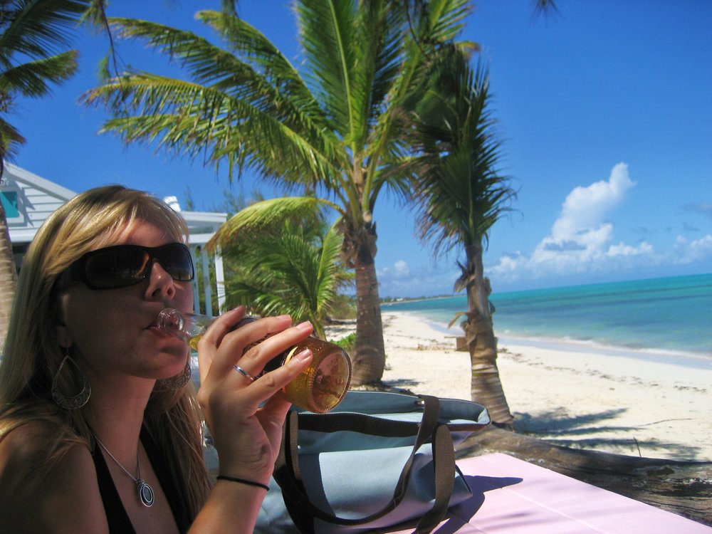 Woman drinking from a bottle