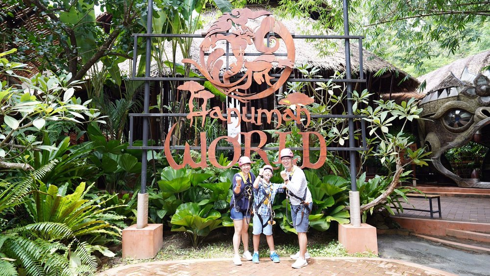 zipline adventure at Hanuman World Phuket Thailand itinerary