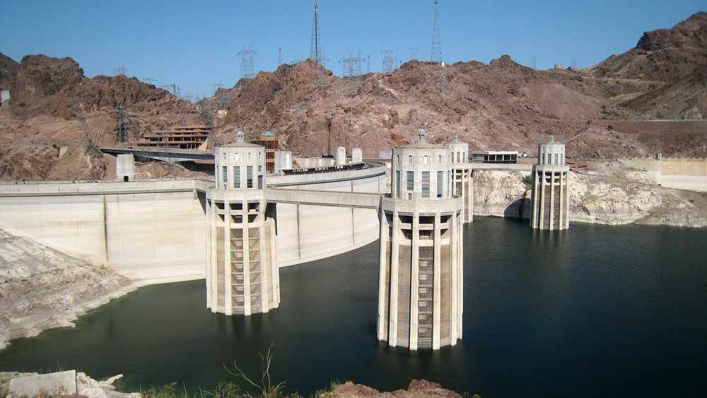 Towers and bridges at Hoover Dam