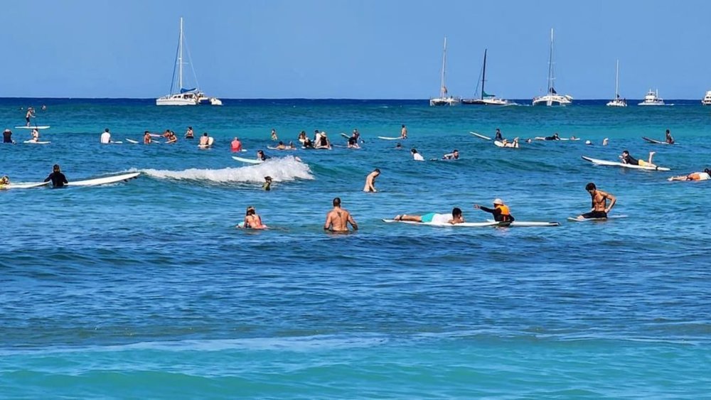 Surfing legend Duke Kanahamoku grew up surfing at Waikiki Beach. Credit: @clgiroud on Instagram