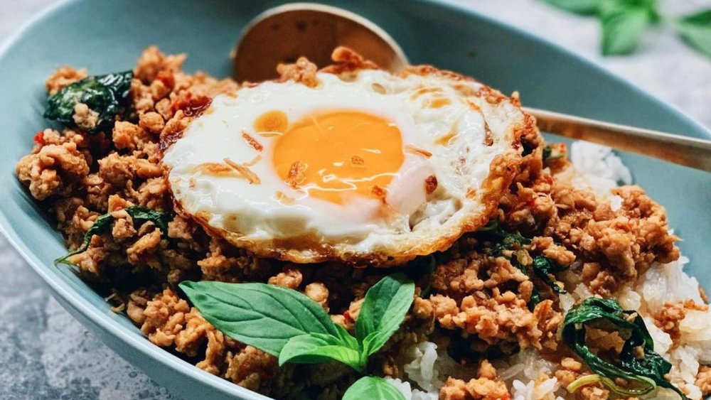 Chilis add a hefty dose of spice on the minced pork rice meal. Image credits: @feast.by.sandra on Instagram
