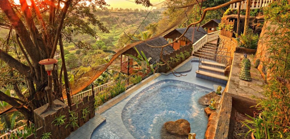 Pool with a scenery view