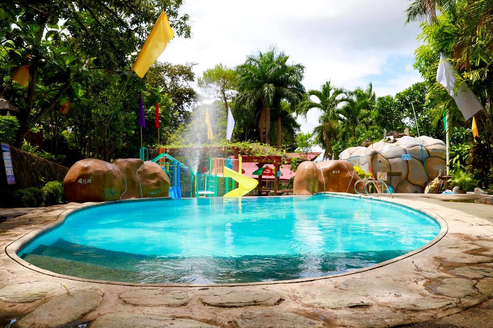 Pool with slides for kids