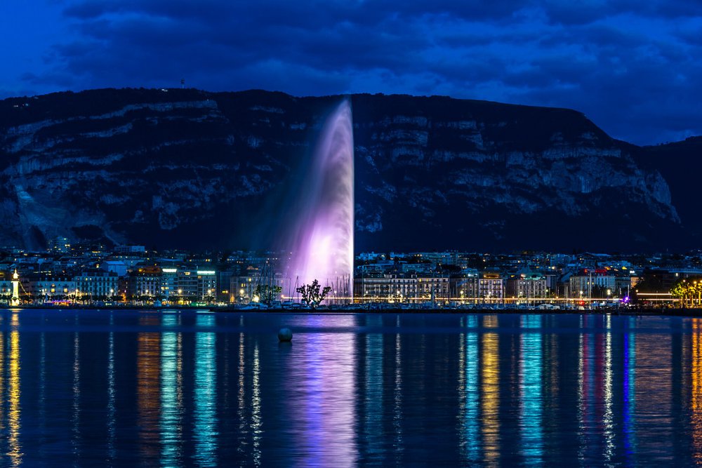 Geneva Fountain Night