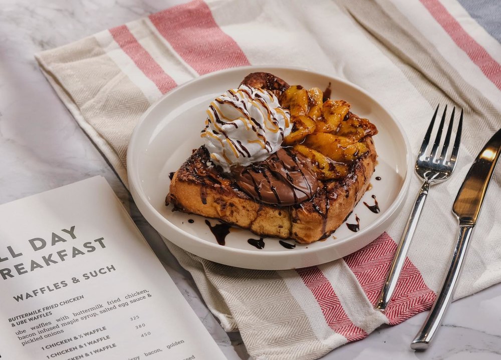 Menu with chocolate toast