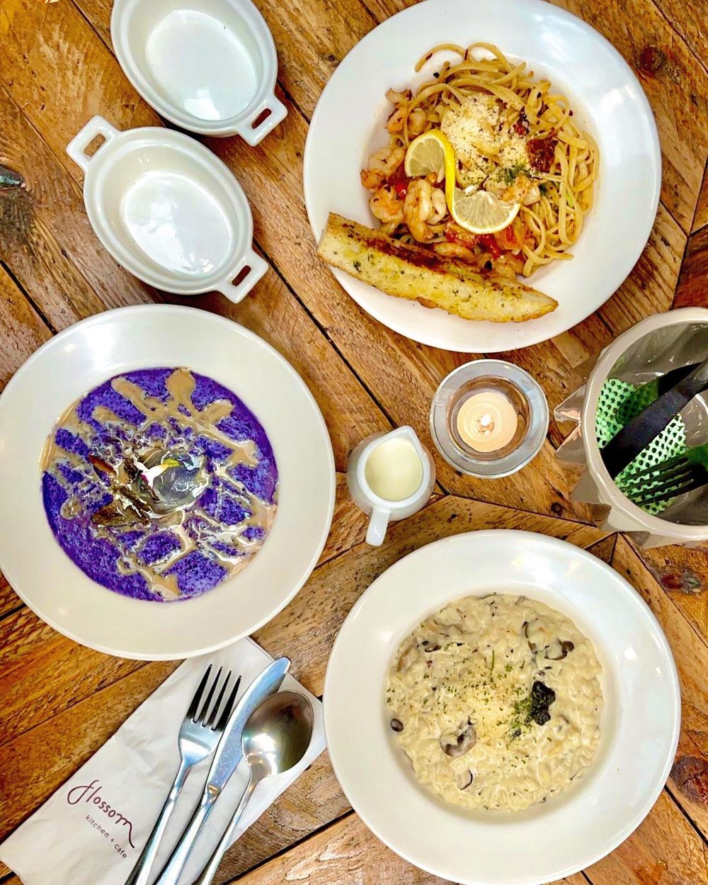 Ube champorado and pasta