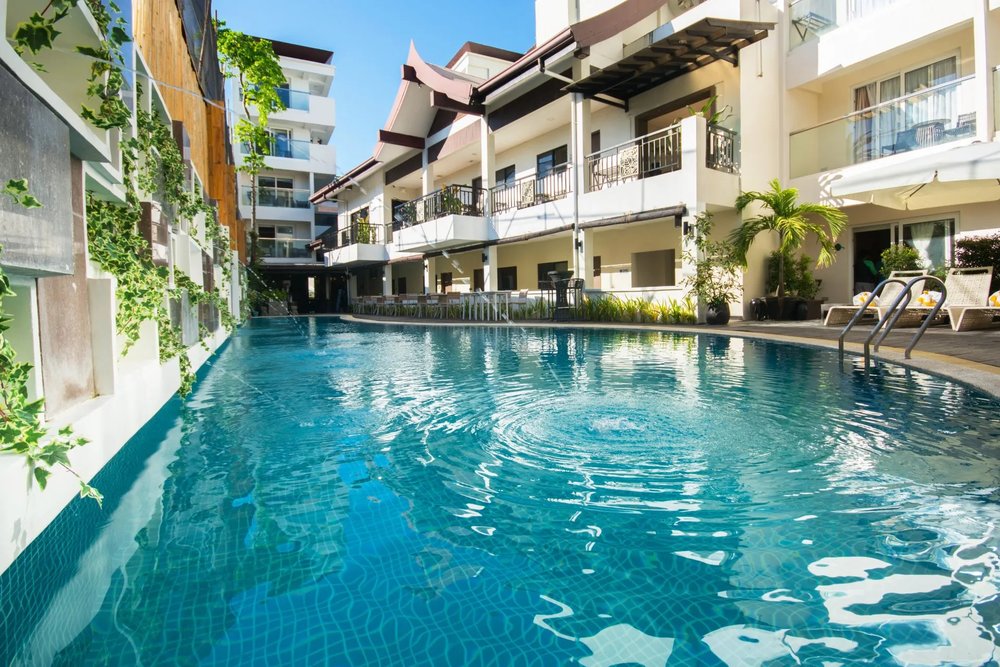 Pool with running small waters