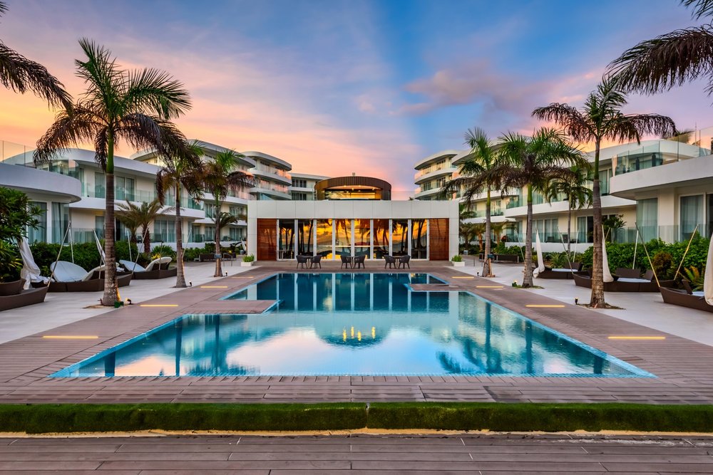 Pool with palm trees