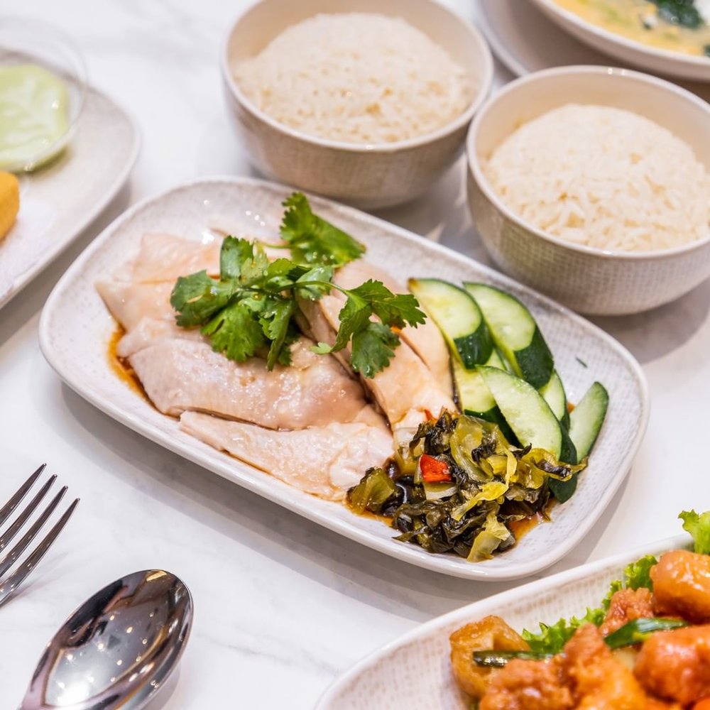 White chicken with cucumber